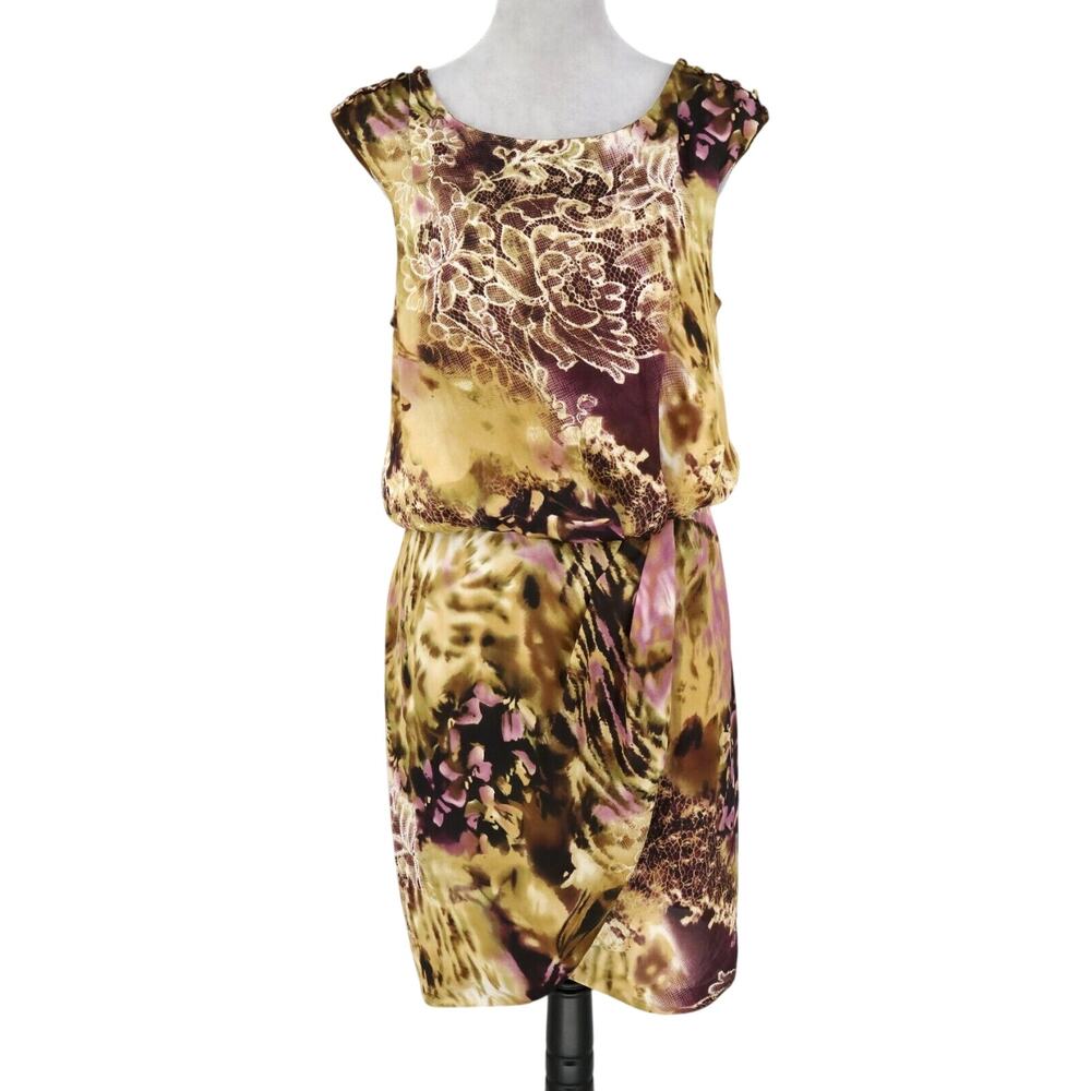 Jessica Howard Dress Womens 12 Gold Brown Pink Lined Zip Career Wedding Party